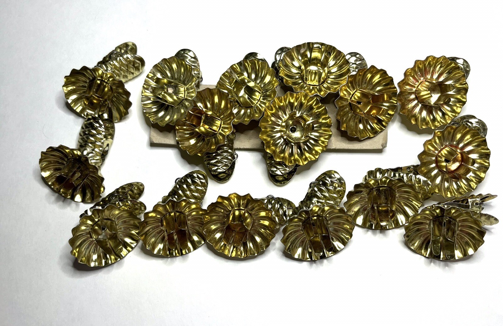Christmas Tree Candle Holders 16 2&rdquo; Clip On Metal Brass Color Ornaments Vintage
