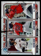 C.J. Chatham / Jarren Duran / Triston Casas 2021 Bowman Chrome Card  #TP-BOS