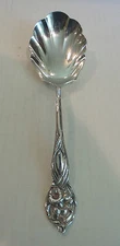 MECHANICS / WATSON "ORCHID" STERLING SILVER CASSEROLE SPOON, c. 1903, 115 grams
