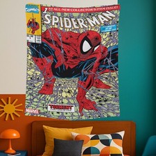 Spider Man Tapestry, Wall Art, Comic Book Decor, Hero Room Decor