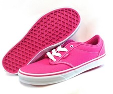 Girls Kids Youth Vans Atwood Low Canvas Pink White Sneakers Shoes