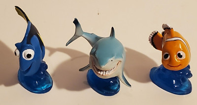 DISNEY PIXAR MATTEL FINDING NEMO CLOWN FISH DORY BRUCE THE SHARK PVC FIGURES