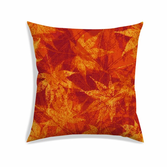 Leaf Digitally Print Satin Cushion Cover Orange Living Room Pillow Case 12X12" eBay