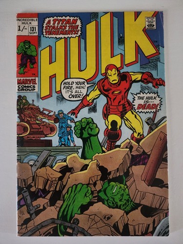 Incredible Hulk #131 UK Price Variant Iron Man 1st Jim Wilson! Marvel 1970 - Picture 2 of 4