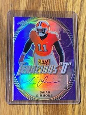 2020 Leaf Metal Draft Isaiah Simmons Purple RC Rookie AUTO #14/25 Cardinals 🔥🔥