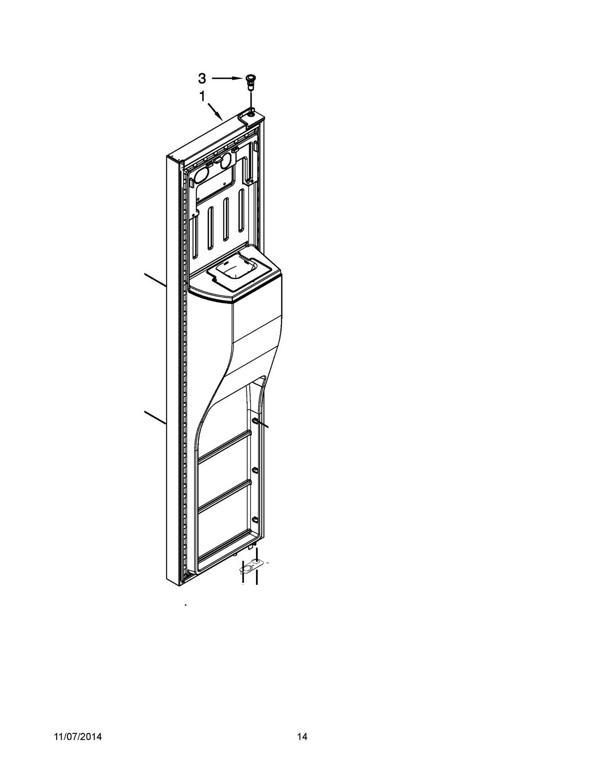 KSC24C8EYY03 дверца морозильной камеры kitchenaid lw10637854 в сборе 65290₽