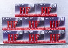 SONY HF 60 Minute Blank Audio Cassette Tapes High Fidelity C-60HFC NEW Lot of 8