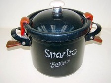 Ancien Autocuiseur Émaillé De Sparko Geithain Hauteur 23 Cm