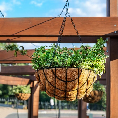 2Pcs 8 inch Round Coco Fiber Liner Replacement for Hanging Basket Planter Liners - Imagen 11 de 11