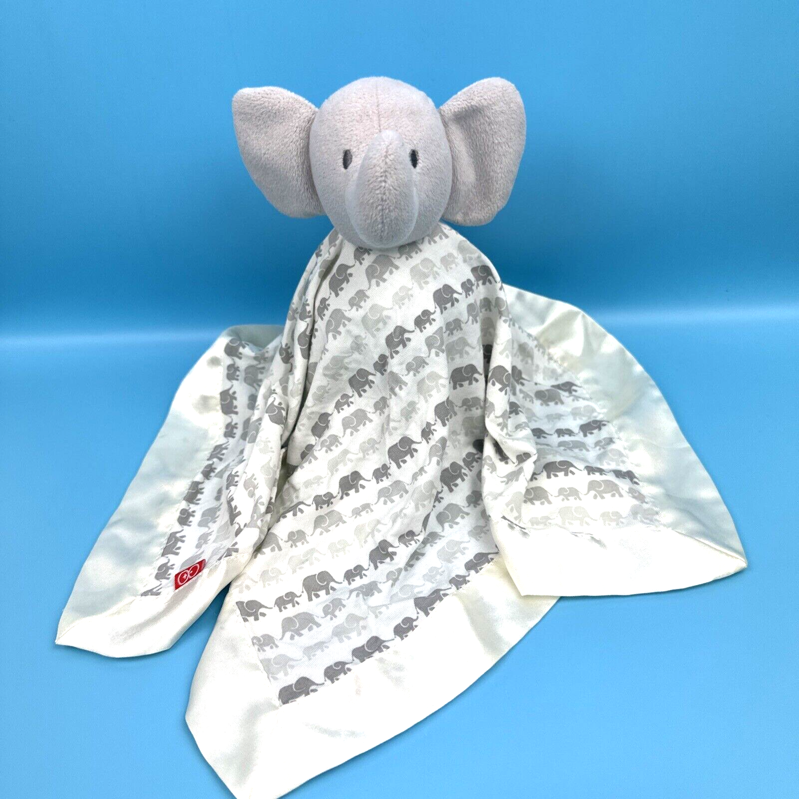 Magnetic Me Elephant Lovey Mom and Baby Lovie Satin Trim Security Blanket Modal