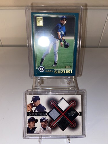 2001 Topps Ichiro Suzuki Rookie Card RC #726 & 2001 SPx Ichiro Pants Card #SSM - Picture 12 of 12