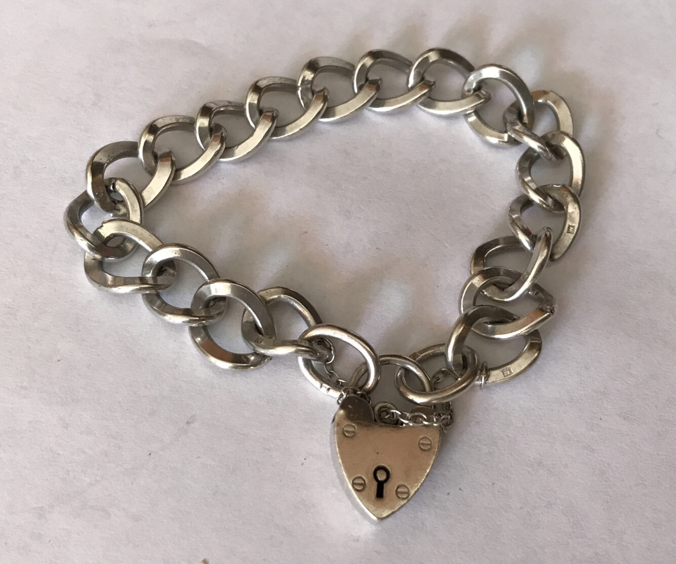 Hallmarked Sterling Silver 925 Solid Flat Links C… - image 1