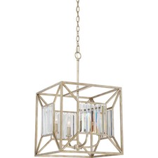 Image of 4 Bulb Ceiling Pendant Light Fitting Vintage Gold LED E14 60W Bulb