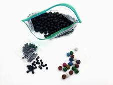 Natural Black and Multicolored Loose Lava Rock Stone Round Beads 4mm and 8mm
