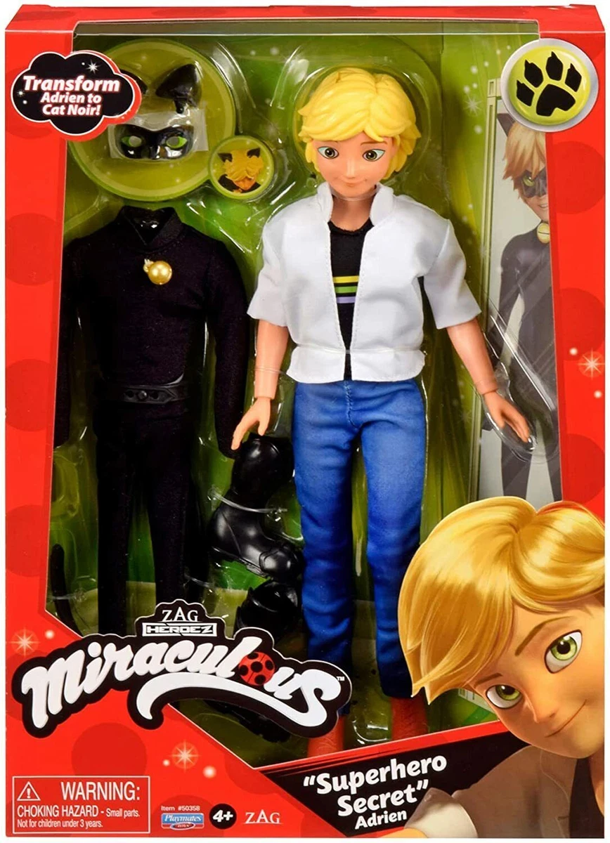 Miraculous Ladybug Superhero Secret Adrien Cat Noir Doll Giftset