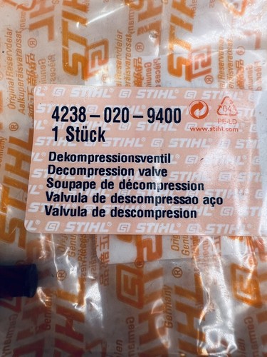 Válvula de descompresión Stihl TS410 TS420 4238 020 9400 OEM sellada nueva en paquete - Imagen 3 de 4