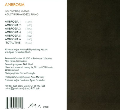 JOE MORRIS (GUITAR)/AGUST¡ FERN NDEZ - AMBROSIA [DIGIPAK] NEW CD