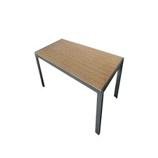 Tavolo Da Esterno In Alluminio Piano Effetto Legno 90x180x74H Teak Antracite