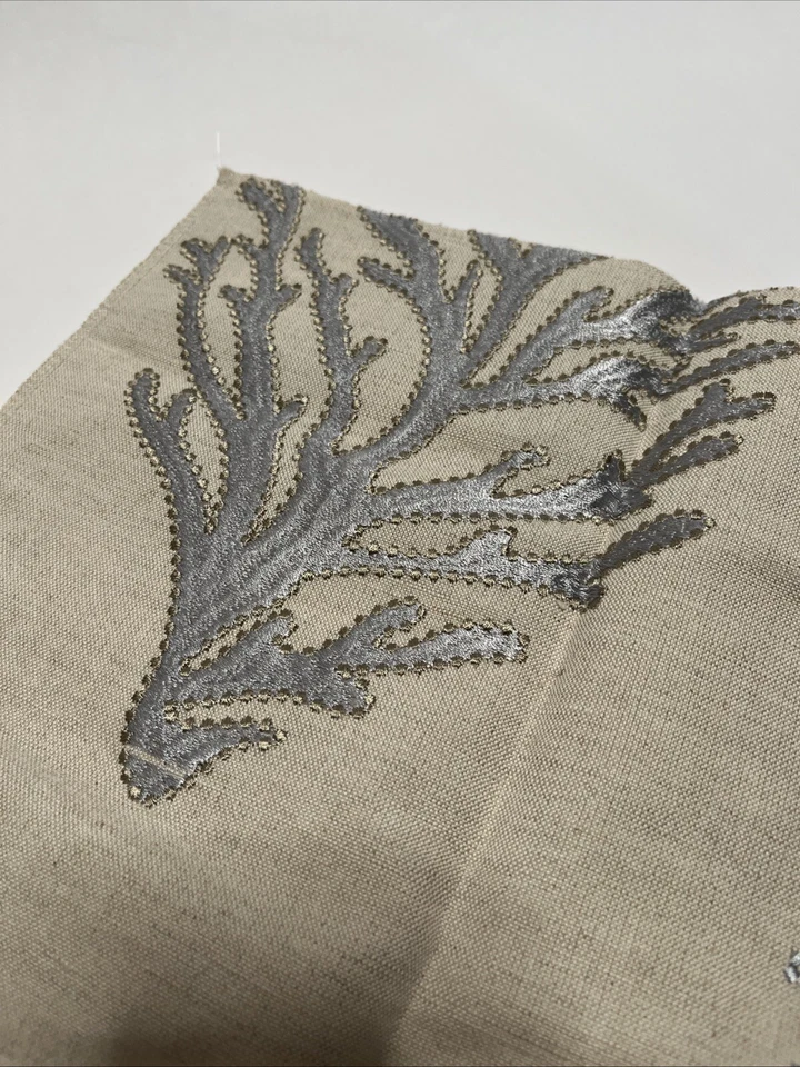 Grey Watkins Embroidery Fabric Sample 12” x 26” Coral Reef GW000427204 - Image 2 of 4