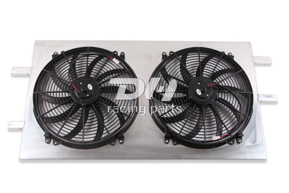 Radiador de 4 filas + ventiladores delgados de cubierta para Dodge Ram 2500 3500 1994-2002 5,9 L diésel L6 Foto 4 de 4
