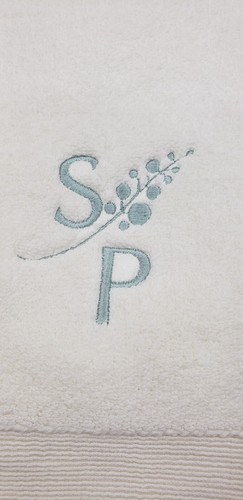 Pottery Barn White Cotton Hand Towel 20x30 inches Monogrammed "S P" NWOT - Picture 2 of 9