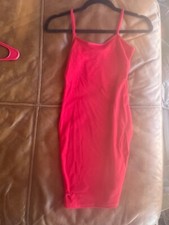 Pretty Little Thing Red Crepe strappy bodycon dress Size 0