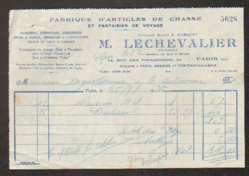 "PARIS (X°) FACTORY d'ARTICLES DE HUNTING "J. MARQUET / M. LECHEVALIER" in 1930 - Picture 1 of 1
