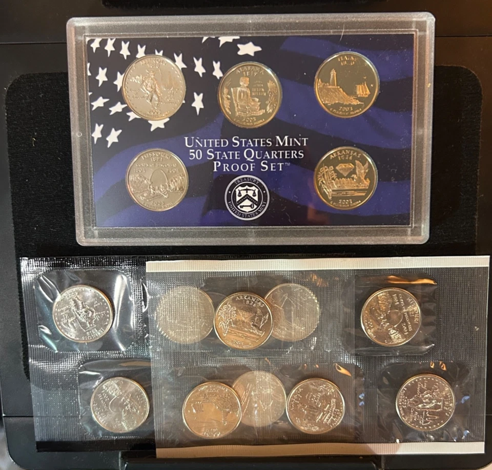 2003 S PROOF  State Quarter Set GEM (CLAD) & 2003 P/D BU UNCIRCULATED SET *gems - Image 2 of 4