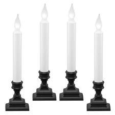 LED Battery Window Candles Timer, Bright Hot Spot, Antique Bronze, 4 Pack