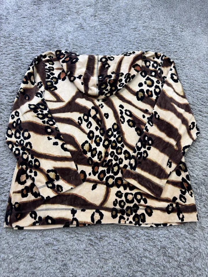 Passports Of Pier 1 Traje de Pista Mujer 1X Marrón Terciopelo Leopardo Chaqueta con Capucha Pantalones Foto 4 de 4