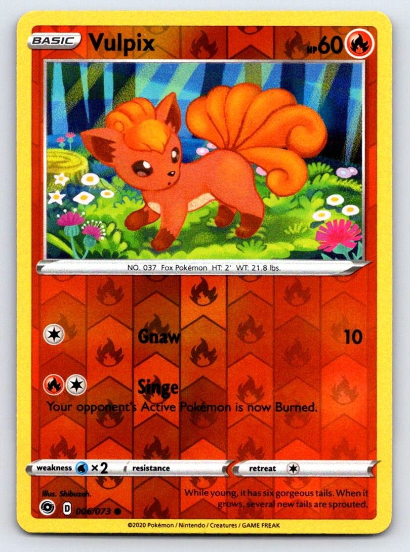 Vulpix 006/073 Common Champion's Path Pokemon Reverse Holo Near Mint