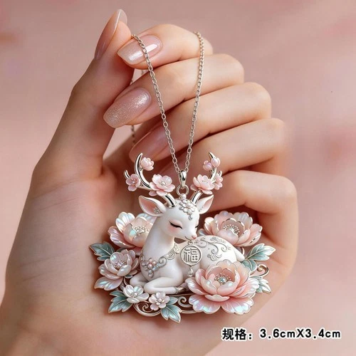 New Alloy Lucky Blessing Pendant Necklace Cute Gift For Women  Accessory - product listing photo