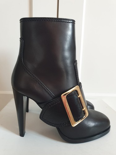 BNIB Burberry Portesham Black Buckle 110mm Platform Ankle Boots Heeled UK 7 EU40 - Picture 10 of 17