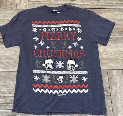 Chuck Norris Merry Chuckmas Christmas T-Shirt 2017 Holiday Tee Size Large