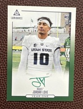 2020 Panini Luminance Year One Jordan Love RC Rookie On Card Auto Green Ink