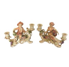 Hollywood Regency Rococo Figural Candle Holders Japan 1950s Maximilism