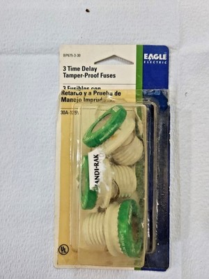 Eagle Electric BP675-30 Time Delay Tamper-Proof Fuses NOS - PACK OF 3