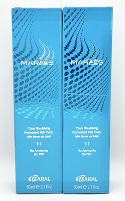 2x Kaaral MARAES Nourishing Permanent Haircolor 7.1 Medium Ash Blonde