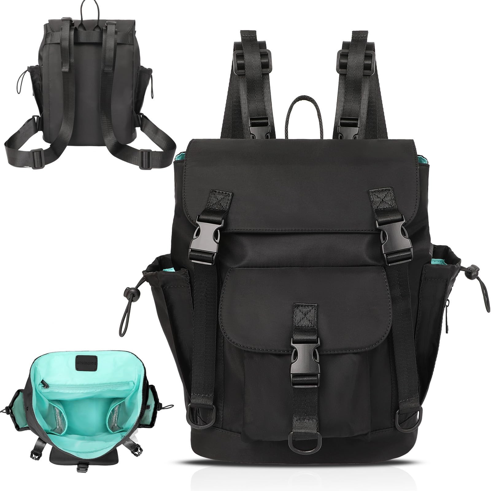 Diaper Bag Backpack with Large Wet Pocket, Small Diaper Bag Mini Baby Bag for...-image