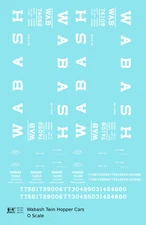 K4 O Scale Decals Wabash Railroad Ribbed Twin Hopper White