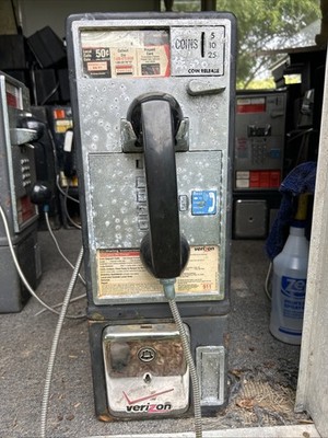 Vintage Black Phone Booth Payphone Push Button Telephone GTE Frontier Verizon