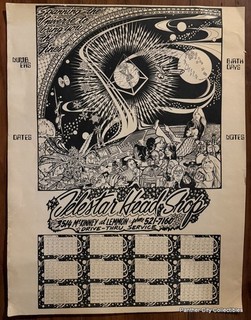 1970s Poster Psych Sci Fi Star Wars Telestar Head Shop Dallas Texas Calendar Art