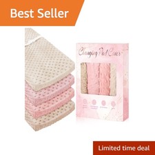 Peryiter 4pc Changing Pad Cover Pink Floral 16x32