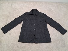 Jones New York Signature Medium Womens Jacket Black Button Collared Polyester