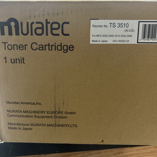 Muratec TS3510 Ts-3510 Black Toner Cartridge For Use In Mfx3510 Mfx3530 Mfx3535 - 第 5/12 張圖片