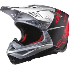 Alpinestars Supertech M10 Flood Helmet | Slv/Matte Blk/Red | DOT ; ECE 22-06
