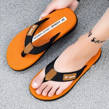 Men Summer Flip Flops Rubber Beach Sandals Slides Casual Slippers Shoes Fun Gift