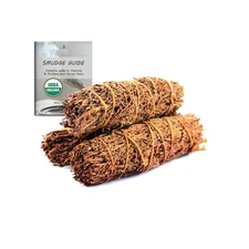 2 Pack Sandalwood Sage Smudge Stick for Home Cleansing Negative Energy 4" inch