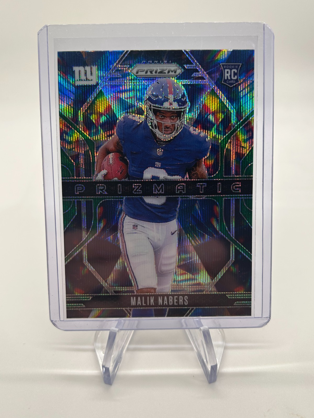 2024 Panini Prizm Malik Nabers Green Wave Prizmatic #13 New York Giants RC