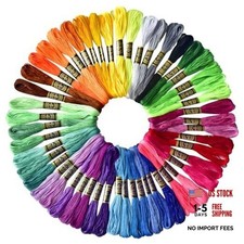 50 Skeins Embroidery Floss Rainbow Color Per Pack Cross Stitch Threads